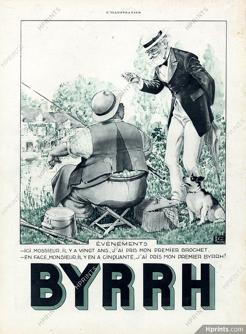 Byrrh 1938 Léonnec Fishing Dog