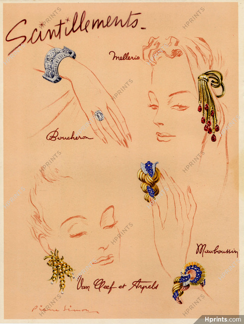 Scintillements, 1943 - Pierre Simon High Jewelry, Boucheron, Mellerio, Van Cleef & Arpels, Mauboussin