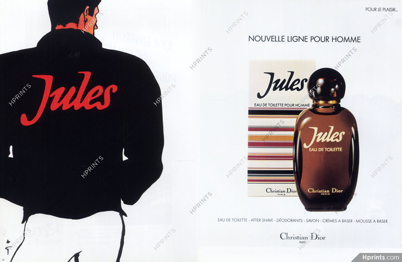 GRUAU Illustrateur Publicité de presse JULES  Parfum Christian DIOR Paris  1980 