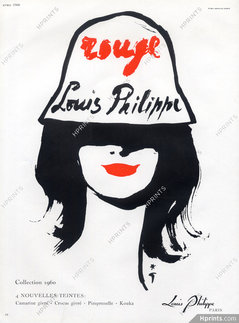 Louis Philippe 1960 René Gruau Lipstick — Cosmetics