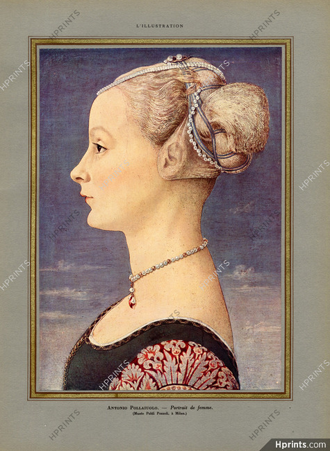 Antonio Pollaiuolo 1935 Portrait, Pearl Hairstyle