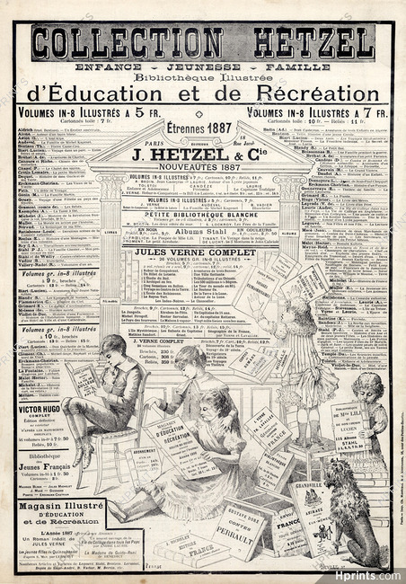 Hetzel & Cie 1886 Publishers Children, Kids Art Nouveau Style