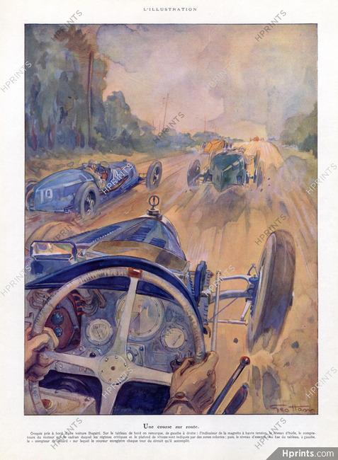 Geo Ham 1936 Racing Driver Course sur Route Bugatti