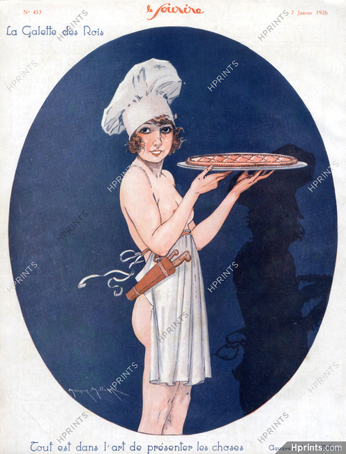 Maurice Millière 1926 Sexy Girl Confectioner Nude,The Twelfth-Night pancake