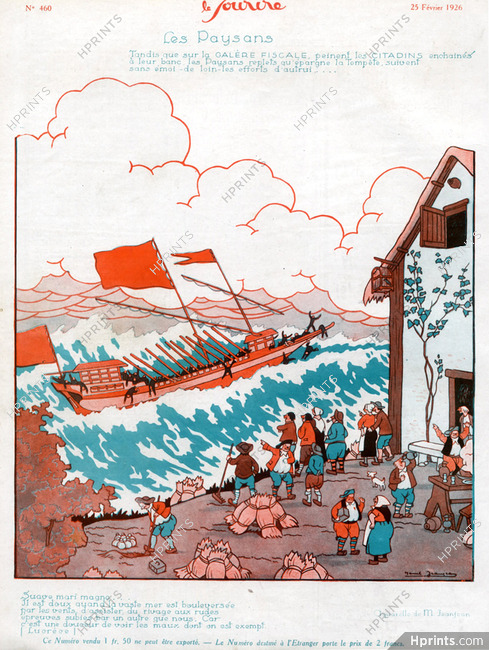 Marcel Jeanjean 1926 Les Paysans Galère Fiscale Comic Strip