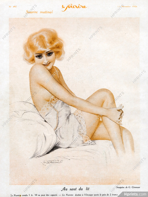 Gaston Cirmeuse 1926 Sexy Girl Lingeries Babydoll Nightie