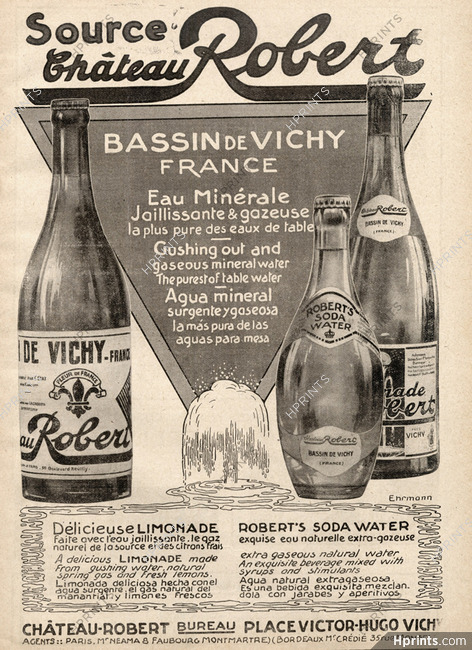 Vichy (Water) 1918 Robert's Soda Water A.Ehrmann