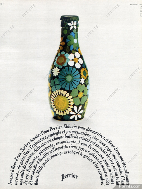 Perrier (Drinks) 1971 Ivresse à Fleur d'eau...Bottle Flowers