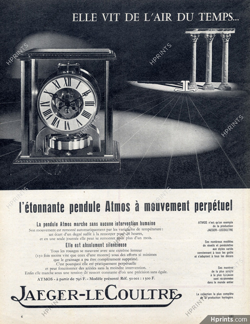 Jaeger-leCoultre (Watches) 1963 Atmos Pendule — Advertisement