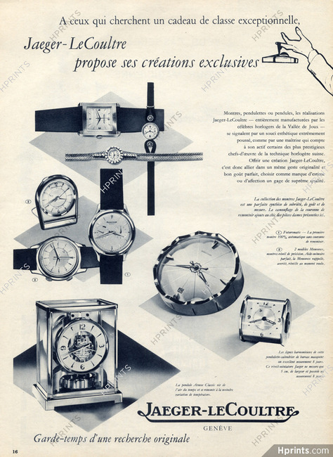 Jaeger-leCoultre (Watches) 1957 Atmos Pendulettes, Montres Futurematic Memovox