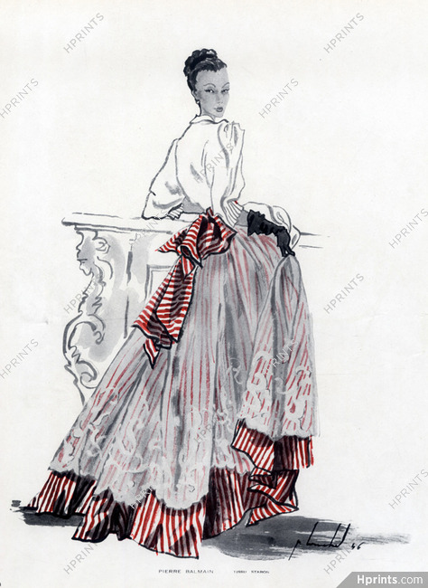 Pierre Balmain 1946 Evening Gown Pierre Louchel