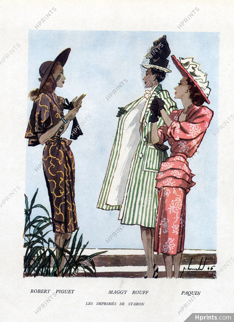 Robert Piguet, Maggy Rouff, Paquin 1946 Summer dresses, Pierre Louchel