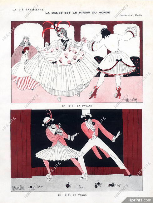 Charles Martin 1913 Dancer 18th Century Costumes La Pavane, Le Tango Black Dancers