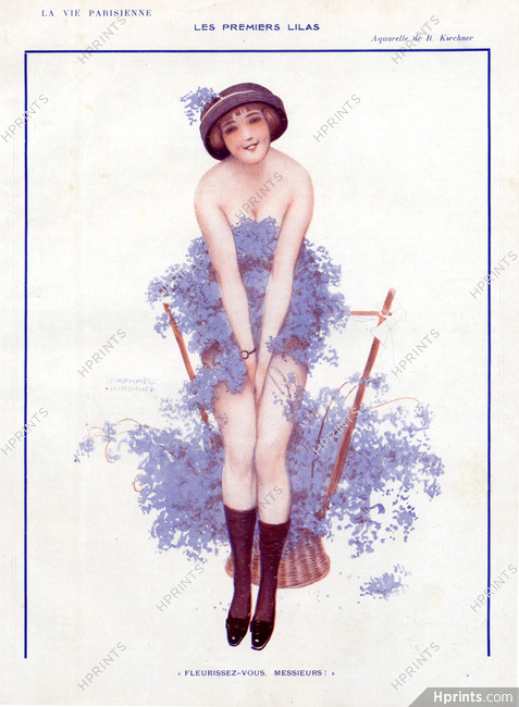 Raphaël Kirchner 1913 The First Lilacs, Sexy Girl