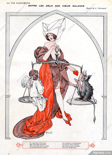 Chéri Hérouard 1913 Between two his Heart Hesitates Medieval Costumes