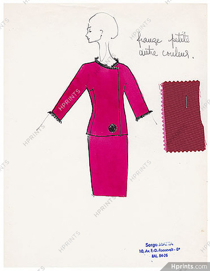 Serge Matta 1960 Original Fashion Drawing N°1
