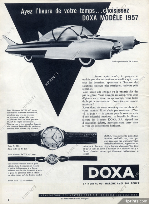 Doxa (Watches) 1957 Ford Experimental FX Atmos Car