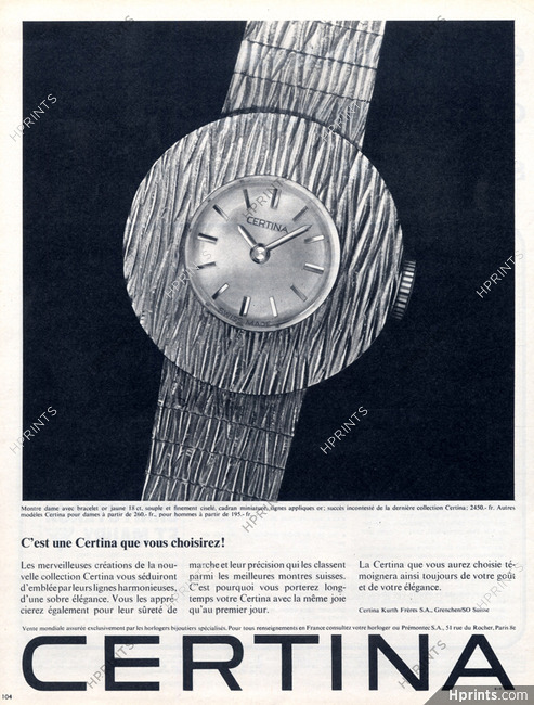 Certina (Watches) 1963 Ets Kurth Frères