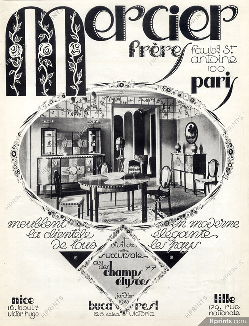 Mercier Frères (Decorative Arts) 1922 Art Deco Style