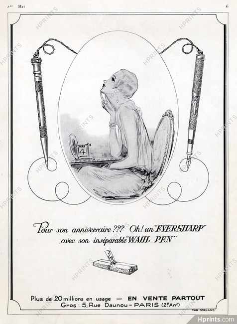 Eversharp (Pens) 1924 Wahl Pen, Elegant Parisienne