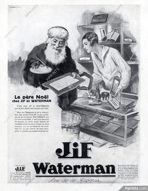 JIF Waterman (Pens) 1930 Leon Fauret, Santa