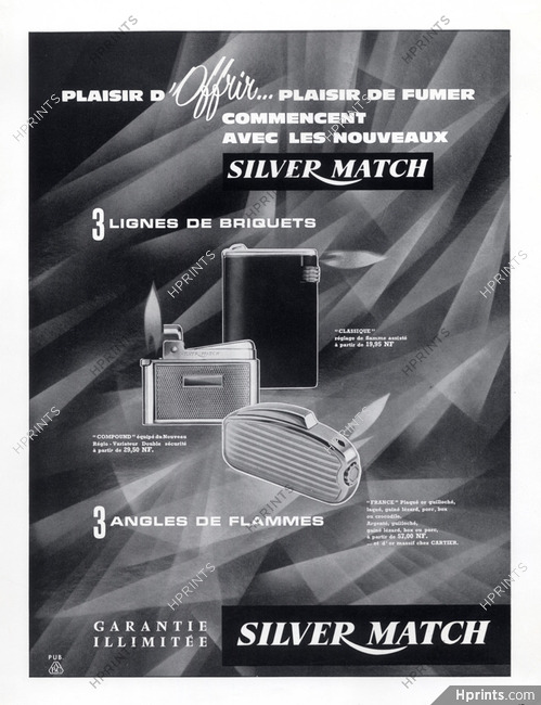 Silver Match (Lighters) 1962 Model Classique, Compound, France
