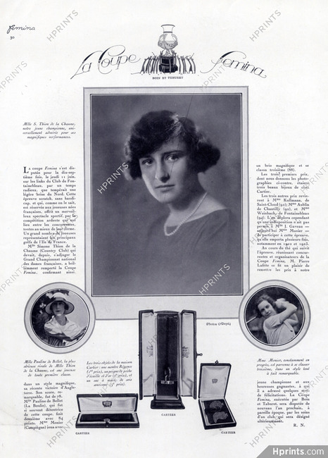 Cartier (Jewels) 1925 Coupe Femina Golf, Watch Regence, Comb, Handbag