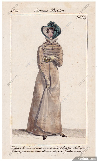 Le Journal des Dames et des Modes 1819 Costume Parisien N°1861