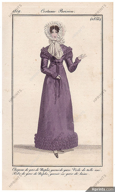 Le Journal des Dames et des Modes 1819 Costume Parisien N°1853