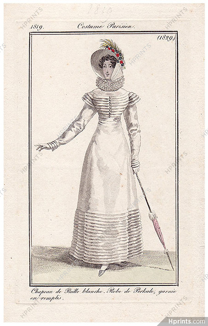 Le Journal des Dames et des Modes 1819 Costume Parisien N°1829