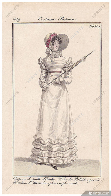 Le Journal des Dames et des Modes 1819 Costume Parisien N°1820