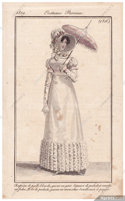 Le Journal des Dames et des Modes 1819 Costume Parisien N°1816
