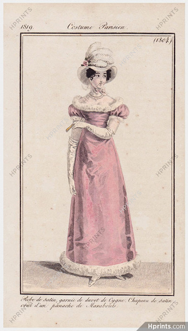 Le Journal des Dames et des Modes 1819 Costume Parisien N°1804