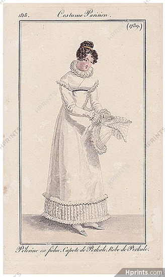 Le Journal des Dames et des Modes 1818 Costume Parisien N°1739