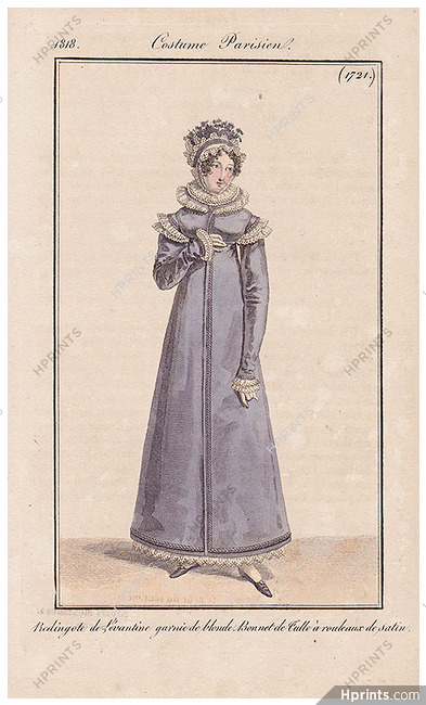 Le Journal des Dames et des Modes 1818 Costume Parisien N°1721