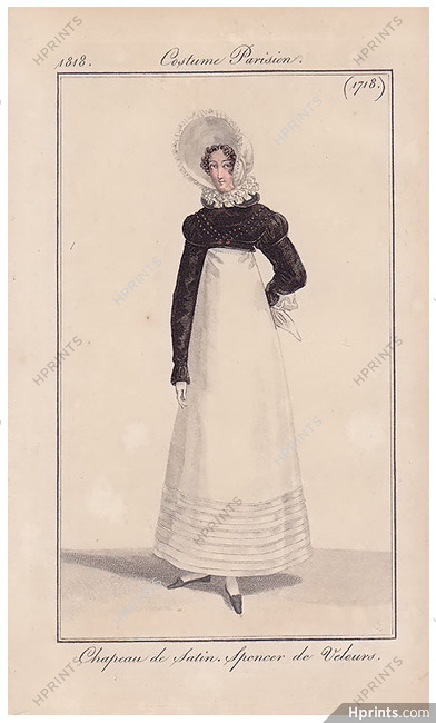 Le Journal des Dames et des Modes 1818 Costume Parisien N°1718