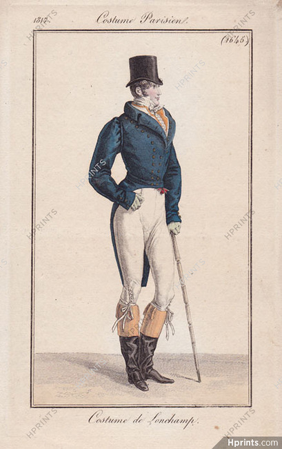 Le Journal des Dames et des Modes 1817 Costume Parisien N°1645 Man