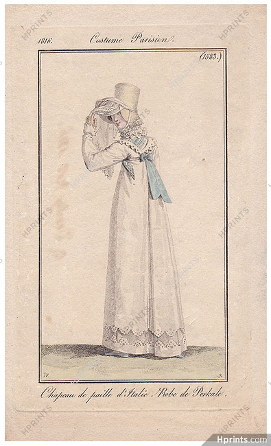 Le Journal des Dames et des Modes 1816 Costume Parisien N°1583 Horace Vernet