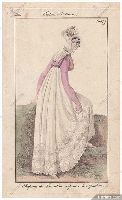 Le Journal des Dames et des Modes 1811 Costume Parisien N°1187