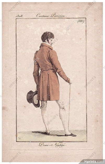 Le Journal des Dames et des Modes 1808 Costume Parisien N°883 Carl Vernet