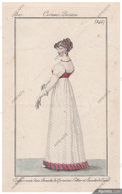Le Journal des Dames et des Modes 1807 Costume Parisien N°846