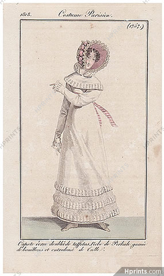 Le Journal des Dames et des Modes 1818 Costume Parisien N°1757