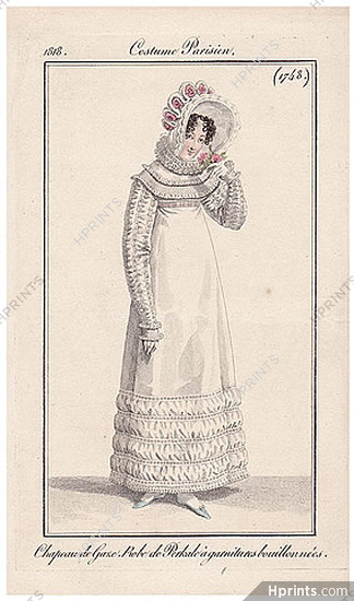 Le Journal des Dames et des Modes 1818 Costume Parisien N°1748