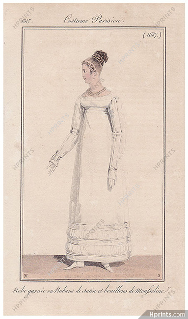Le Journal des Dames et des Modes 1817 Costume Parisien N°1637 Horace Vernet