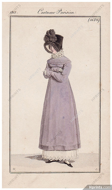 Le Journal des Dames et des Modes 1817 Costume Parisien N°1632 Horace Vernet