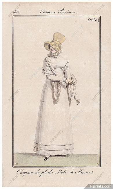 Le Journal des Dames et des Modes 1817 Costume Parisien N°1630 Horace Vernet