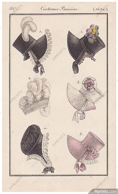 Le Journal des Dames et des Modes 1817 Costume Parisien N°1620 Hats