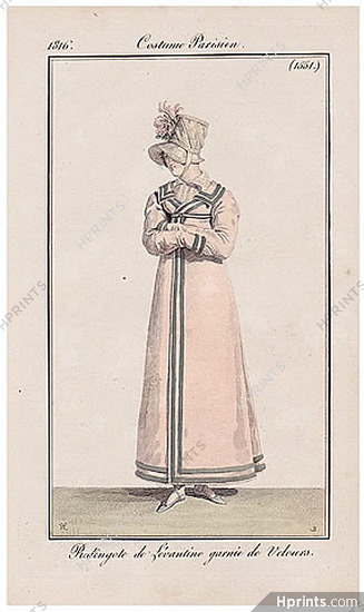 Le Journal des Dames et des Modes 1816 Costume Parisien N°1551 Horace Vernet