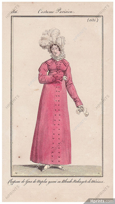 Le Journal des Dames et des Modes 1816 Costume Parisien N°1535 Horace Vernet