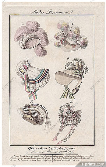 Observateur Des Modes 1822 N°207 Hats